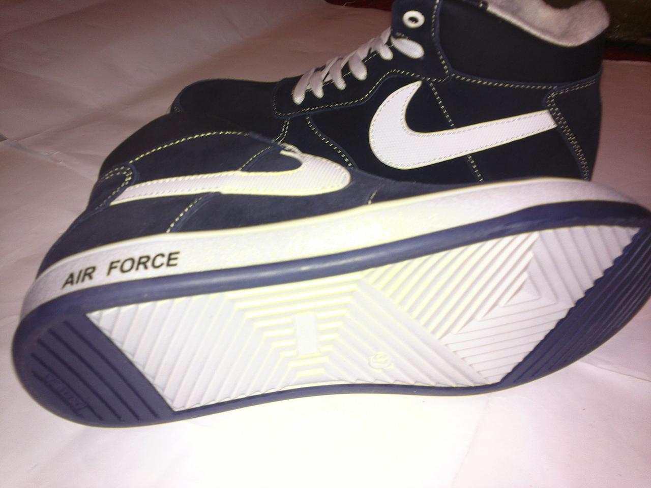 Кроссовки подростковые из натуральной замши на натуральном меху сине - белые рр. 36, 37 - Зображення 6