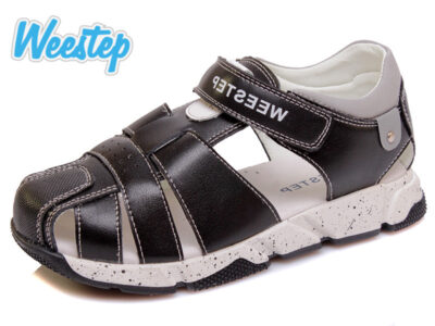 Сандали, босоножки кожаные детские на мальчика черные Сказка/Weestep рр. 35